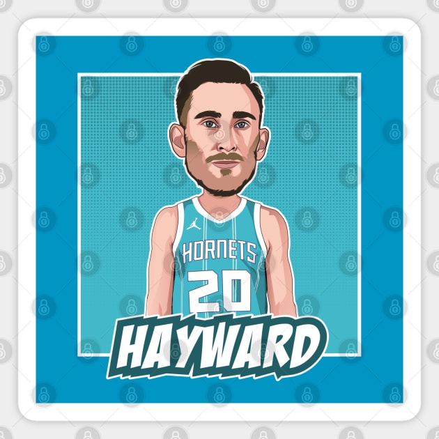 Gordon Hayward Cartoon Artwork Magnet by origin illustrations